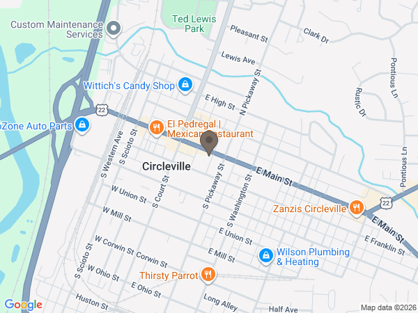 Map showing location of Schoedinger: Circleville