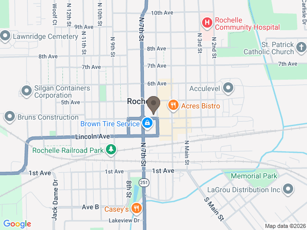 Map showing location of Unger Horner Funeral Home