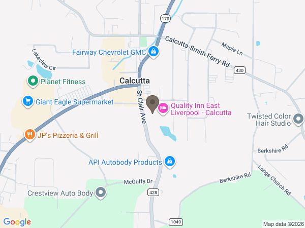 Map showing location of Arner Funeral Chapel