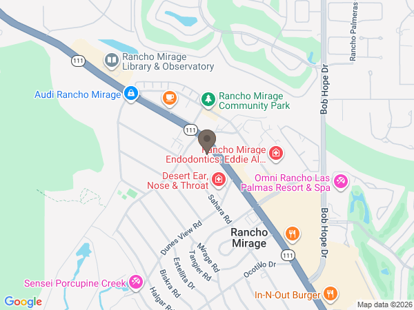 Map showing location of Rose Mortuaries: Rancho Mirage