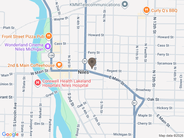 Map showing location of Brown Funeral Home & Cremation Services, LLC.