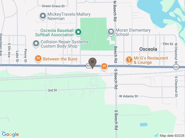 Map showing location of Cruz Family Funeral Home