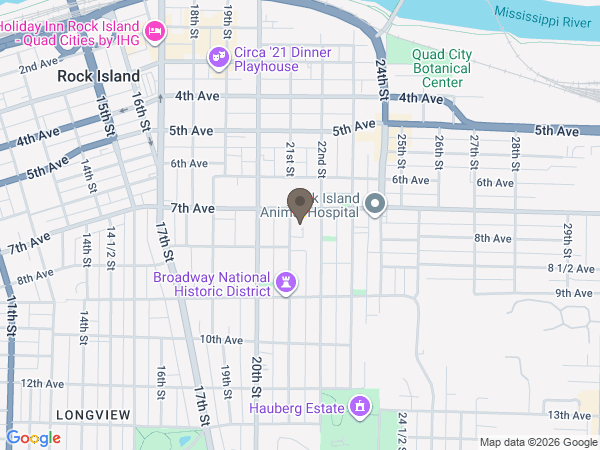 Map showing location of Wheelan-Pressly Funeral Homes: Rock Island