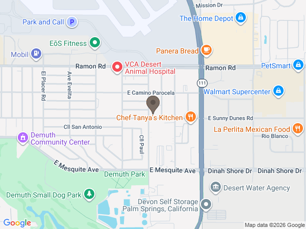 Map showing location of Wiefels Cremation and Funeral Services: Palm Springs