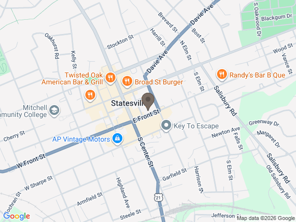 Map showing location of Nicholson Funeral Home