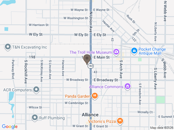 Map showing location of Cassaday-Turkle Christian Funeral Home