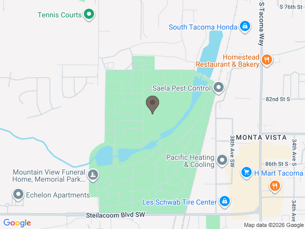 Map showing location of Mountain View Funeral Home