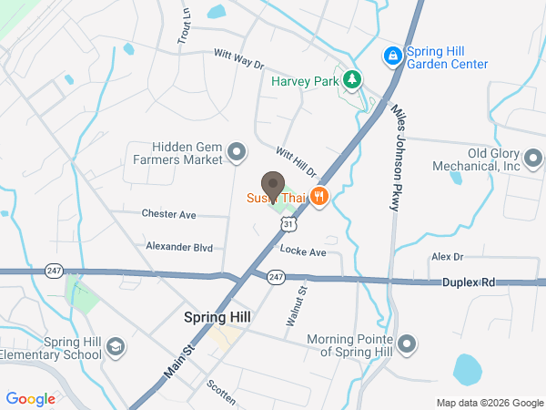 Map showing location of Spring Hill Memorial Park, Funeral Home & Cremation Services