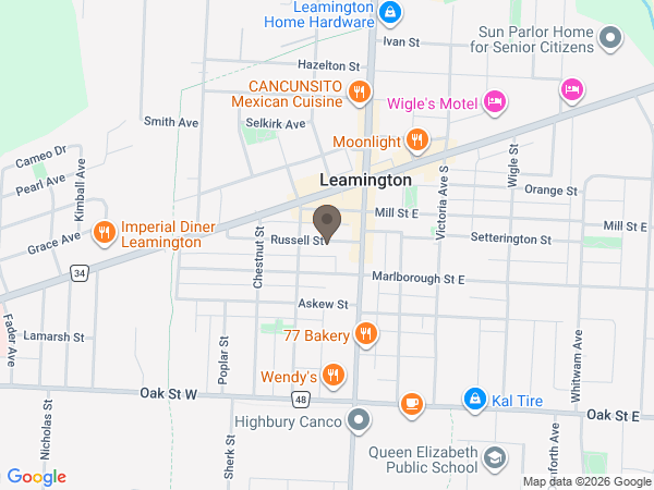 Map showing location of Reid Funeral Home Limited