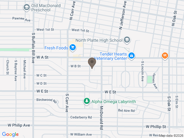 Map showing location of Carpenter Memorial Chapel