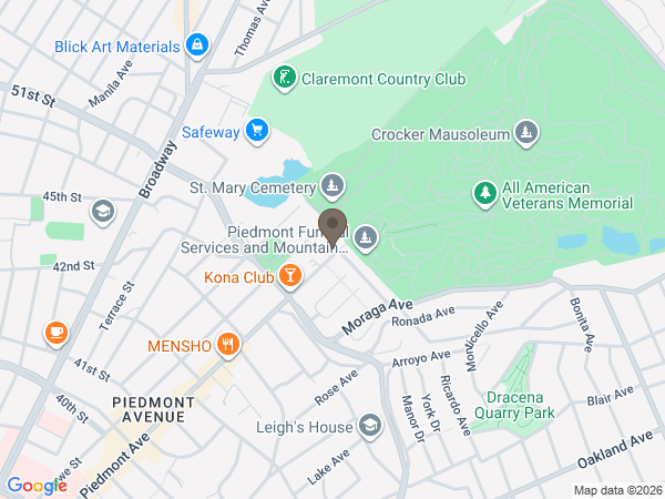 Map showing location of Chapel of the Chimes