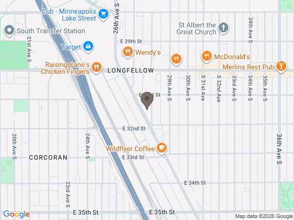 Map showing location of Bradshaw Funeral: South Minnehaha