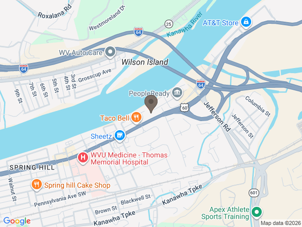 Map showing location of Snodgrass Funeral Home