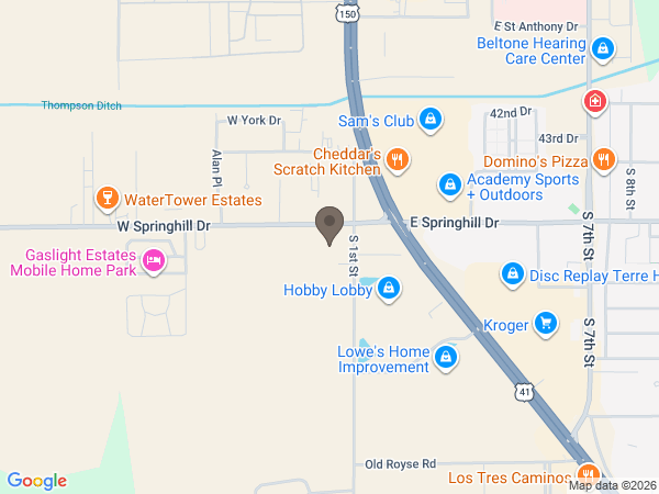 Map showing location of DeBaun Funeral Homes & Crematory