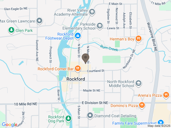 Map showing location of Pederson Funeral Home