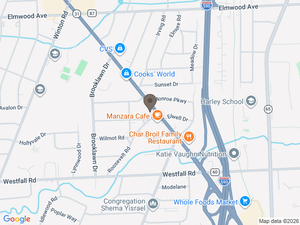 Map showing location of Anthony Funeral Chapel: Rochester