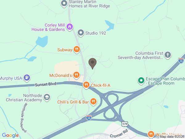Map showing location of Woodridge Funeral Home