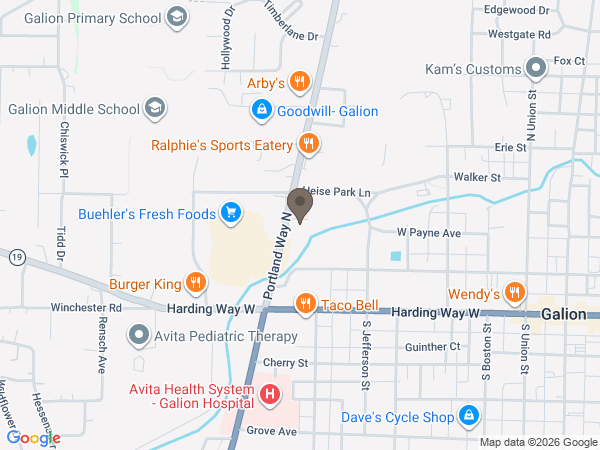 Map showing location of Schneider Gompf Funeral Home