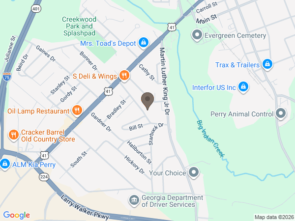 Map showing location of Watson-Hunt Funeral Home