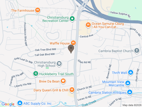 Map showing location of Horne Funeral Service