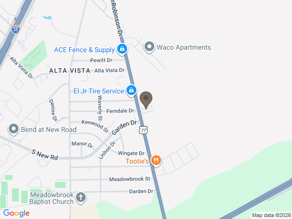 Map showing location of Pecan Grove Funeral Home