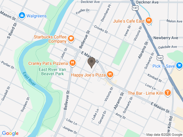 Map showing location of PROKO-WALL FUNERAL HOME