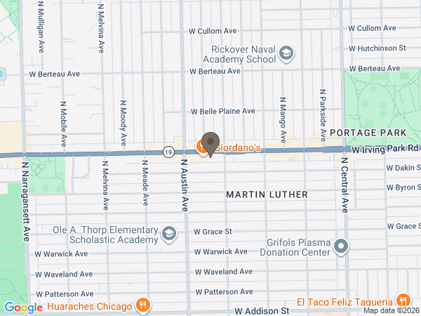 Map showing location of Gibbons Family Funeral Home, Ltd.