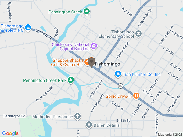 Map showing location of Hartwell Funeral Home