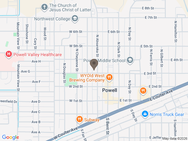Map showing location of Thompson Funeral Home & Cremation Services