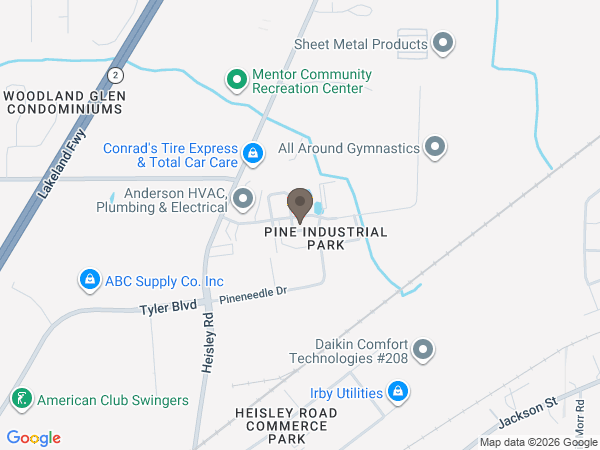 Map showing location of Blessing Cremation Center