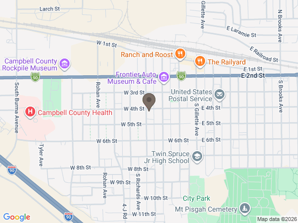 Map showing location of Gillette Memorial Chapel