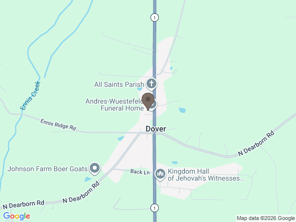 Map showing location of Andres-Wuestefeld Funeral Home