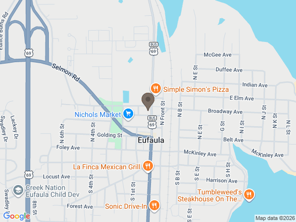 Map showing location of Hunn Black Merritt Funeral Home