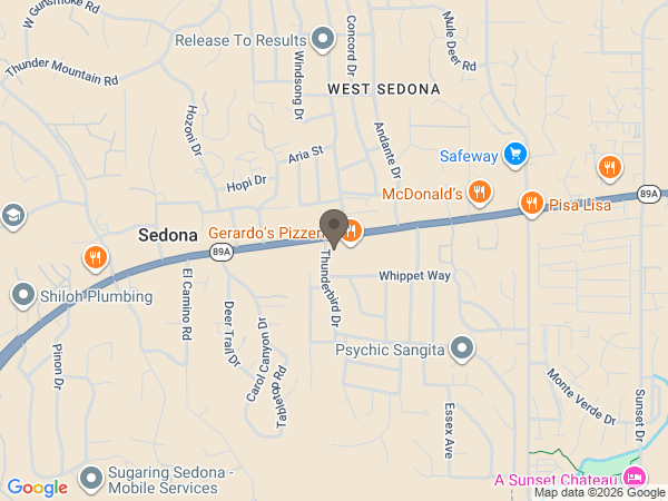 Map showing location of Greers Mortuary of Sedona