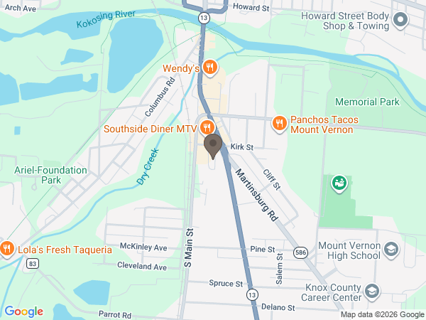 Map showing location of Snyder Funeral Homes: Dowds Chapel