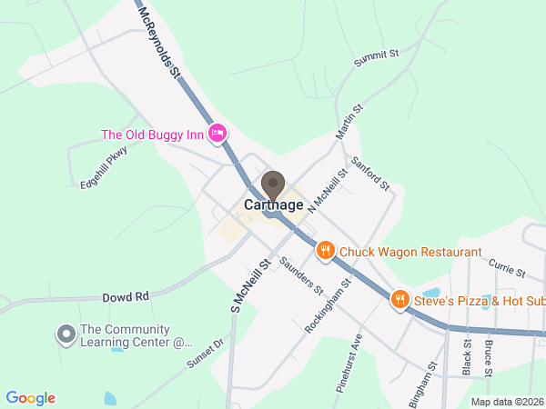 Map showing location of Pines Funerals