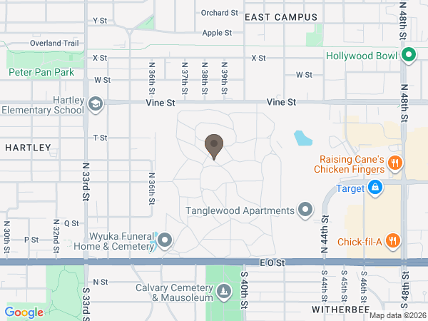 Map showing location of Wyuka Funeral Home & Cemetery