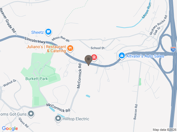 Map showing location of Pittsburgh Cremation & Funeral Care