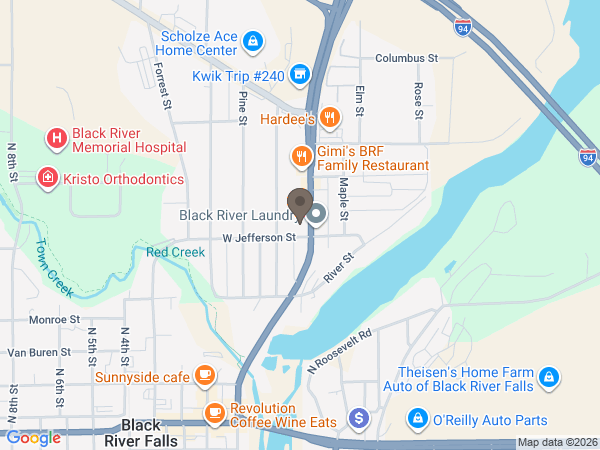 Map showing location of Torgerson Funeral Home