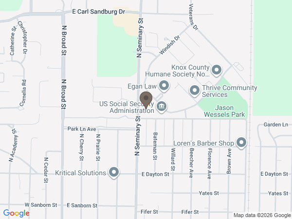 Map showing location of Watson-Thomas Funeral Home & Crematory
