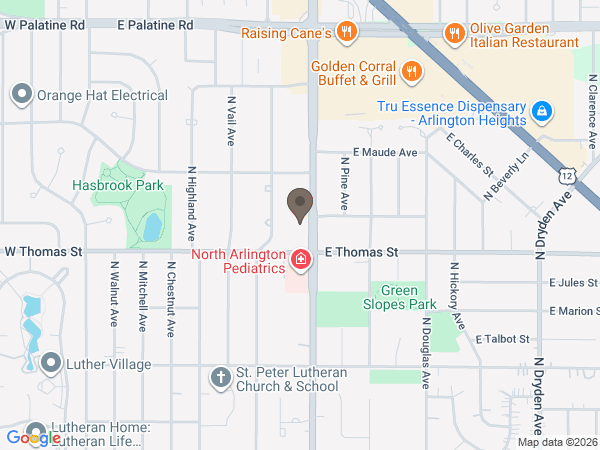 Map showing location of Glueckert Funeral Home, Ltd.