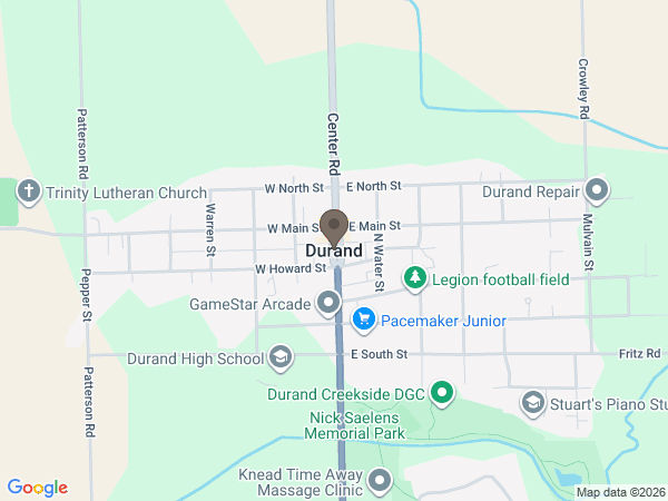 Map showing location of McCorkle Funeral Home