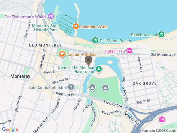 Map showing location of Mission Mortuary & Memorial Park: Monterey
