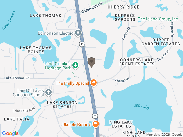 Map showing location of Loyless Funeral Homes