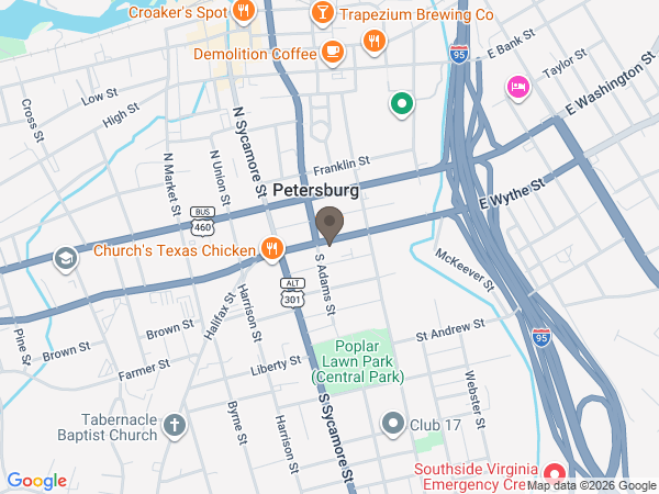 Map showing location of Carolina Pet Services