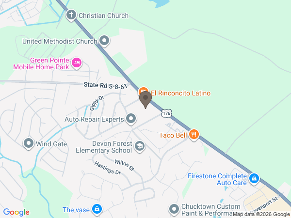 Map showing location of McAlister-Smith Funeral & Cremation Goose Creek