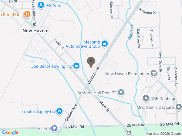 Map showing location of Jowett Funeral Home