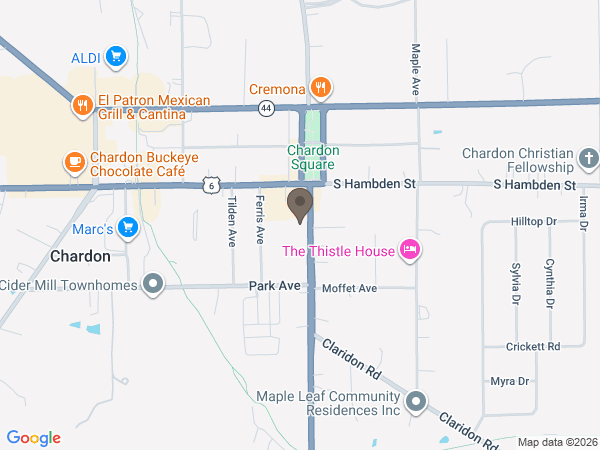 Map showing location of Burr Funeral Home & Cremation Service
