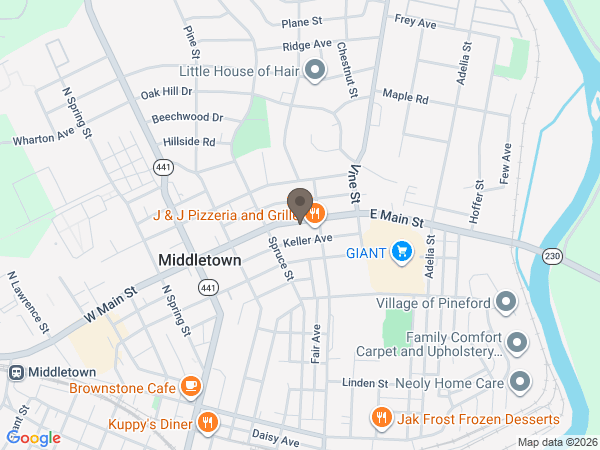 Map showing location of MATINCHEK FUNERAL HOME