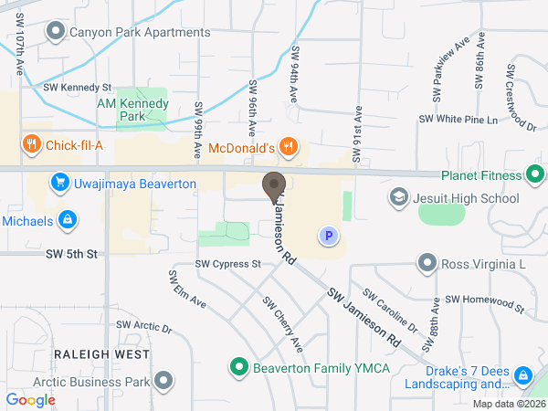 Map showing location of Threadgill's Memorial Services